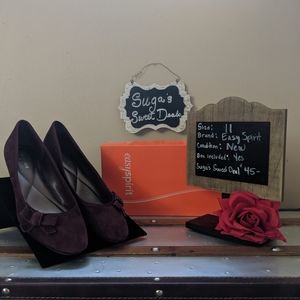 Easy spirit wedge leather burgundy sz 11